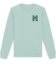  N INITIAL EMBROIDERED ORGANIC SWEATER