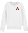 A Initial Embroidered Organic Kids Sweater