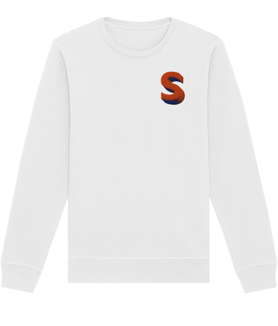 S INITIAL EMBROIDERED ORGANIC SWEATER