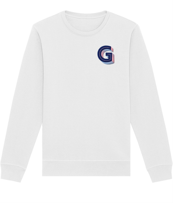 G INITIAL EMBROIDERED ORGANIC SWEATER