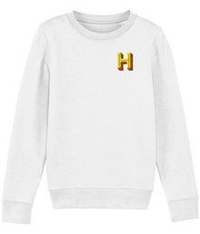  H Embroidered Organic Kids Sweater