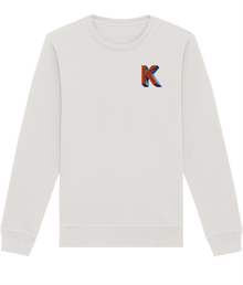  K  INITIAL EMBROIDERED ORGANIC SWEATER