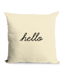  'Hello' Natural Throw Cushion