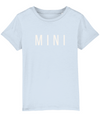 Mini slogan organic cotton Kid's T-shirt in neutral colours white and grey. Available with matching MAMA sweater women. A lovely eco gift for Mother's Day. Shop sustainable and ethical fashion.
