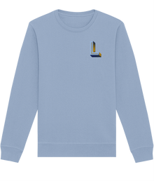  L INITIAL EMBROIDERED ORGANIC SWEATER