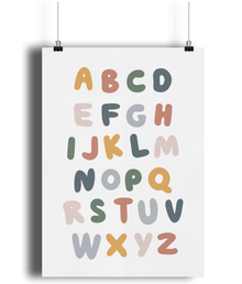  Bubble Alphabet  children's bedroom nursery matte print by Bigkid Collective. Available in sizes A4 and A3. 