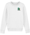 R Initial Embroidered Organic Kids Sweater