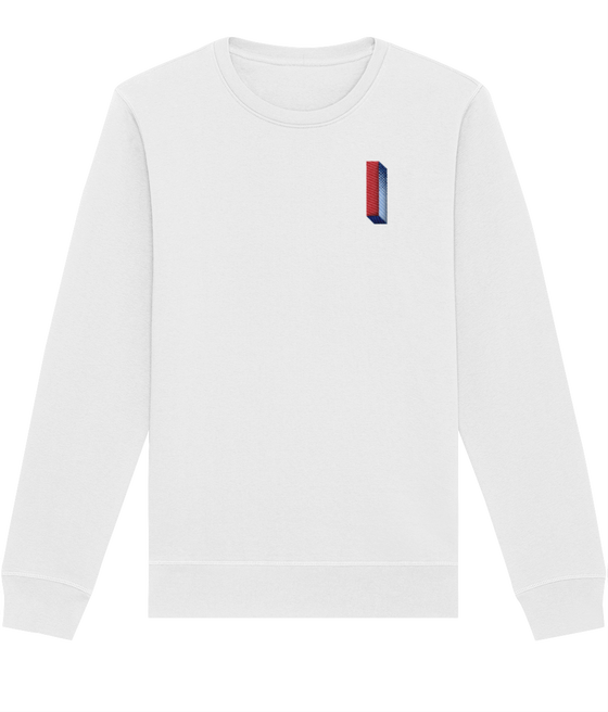 I INITIAL EMBROIDERED ORGANIC SWEATER