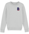 B Initial Embroidered Organic Kids Sweater