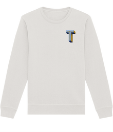  T INITIAL EMBROIDERED ORGANIC SWEATER