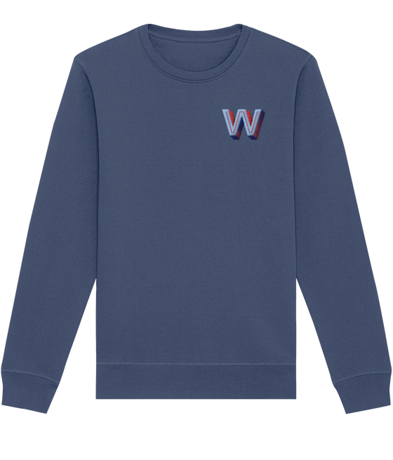 W INITIAL EMBROIDERED ORGANIC SWEATER