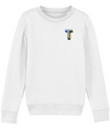 T Initial Embroidered Organic Kids Sweater