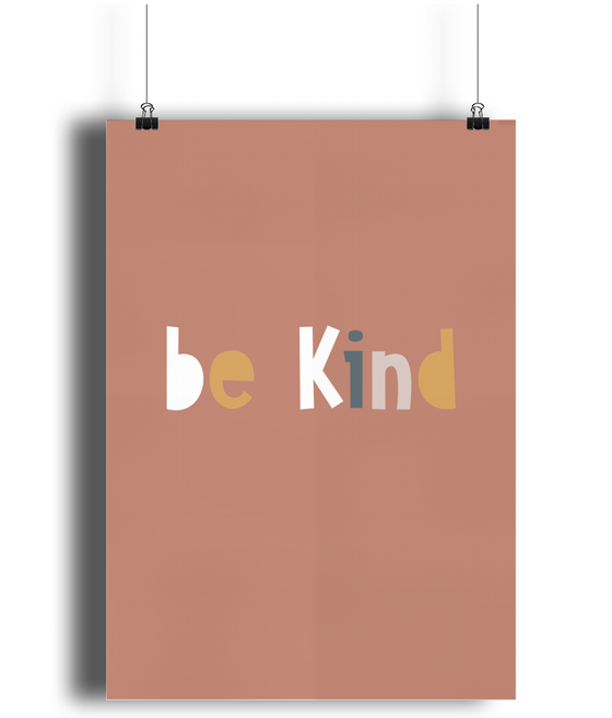 Be Kind A4 children's bedroom nursery unframed print by Bigkid collective