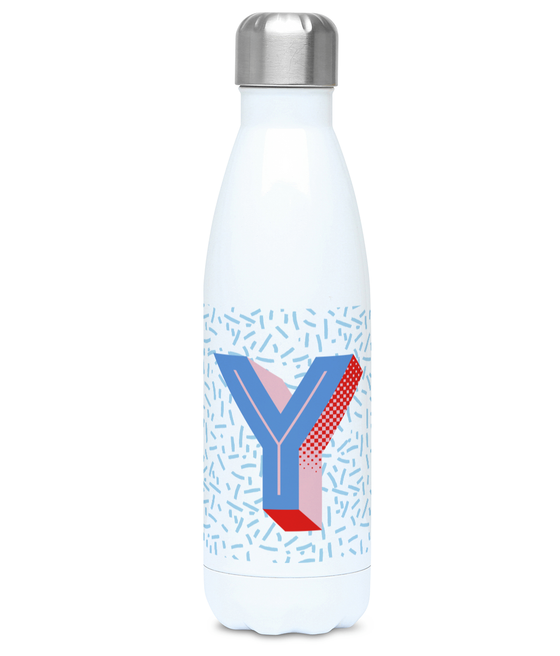 Stainless steel letter Y water bottle and flask. Bigkid Collective