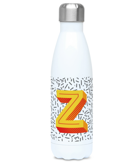 Stainless steel letter Z water bottle and flask. Bigkid Collective