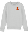 S Initial Embroidered Organic Kids Sweater