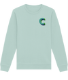 C INITIAL EMBROIDERED ORGANIC SWEATER