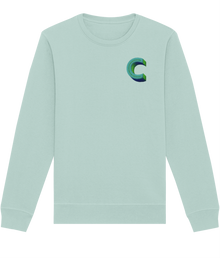  C INITIAL EMBROIDERED ORGANIC SWEATER