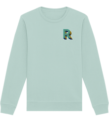  R INITIAL EMBROIDERED ORGANIC SWEATER