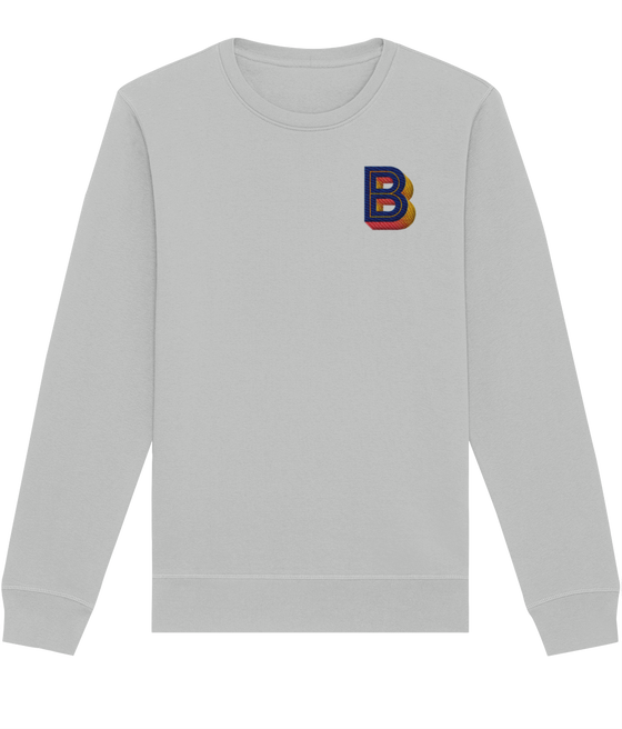 B INITIAL EMBROIDERED ORGANIC SWEATER